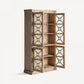 Vitrine en bois d'orme marron