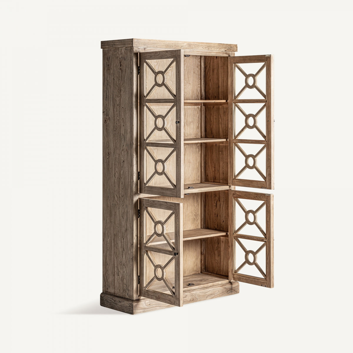 Vitrine en bois d'orme marron