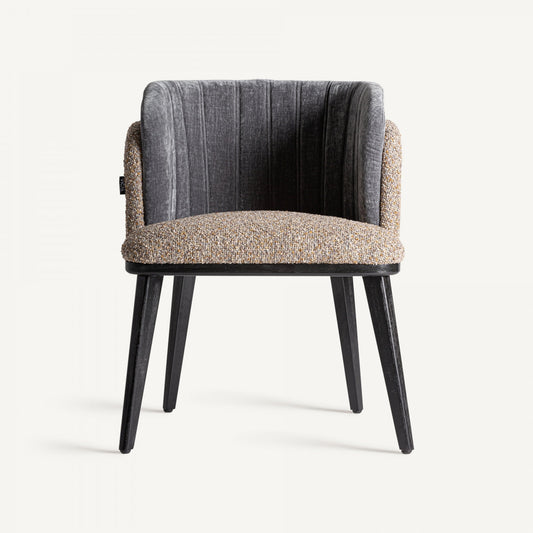 Chaise de salle à manger bouclé marron