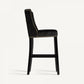 Chaise de bar capitonnée en velours noir