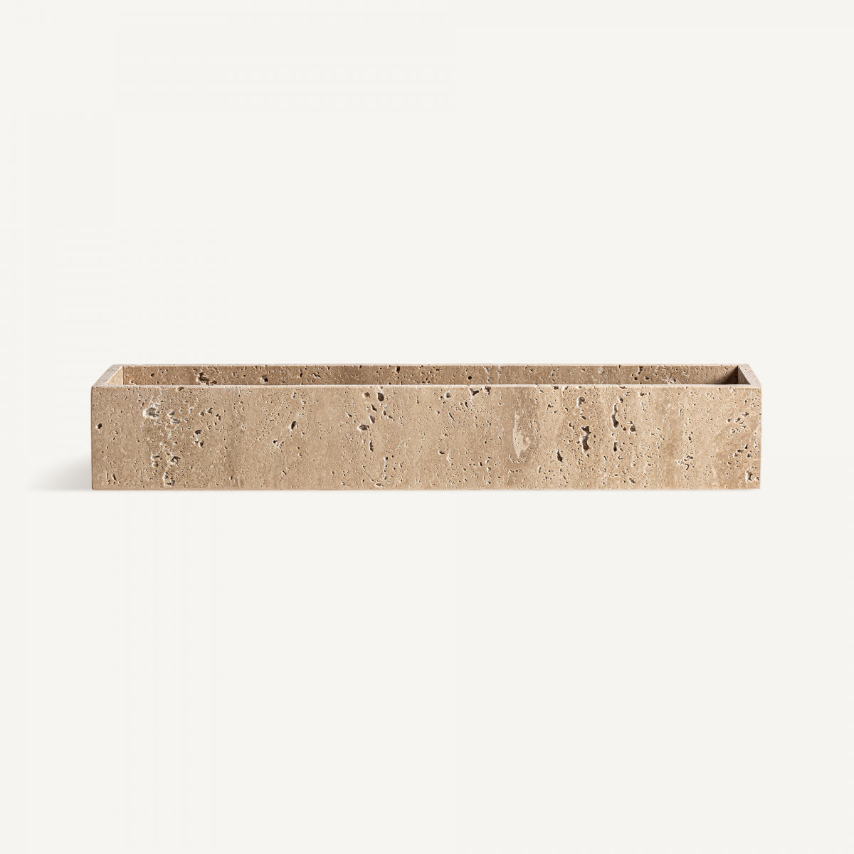 Vide-poche rectangulaire en marbre beige