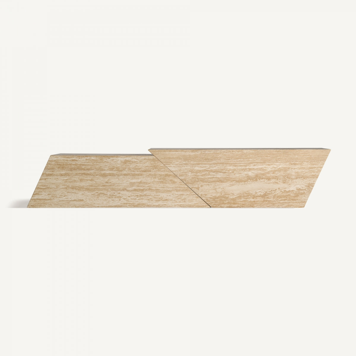 Meuble TV en travertin beige