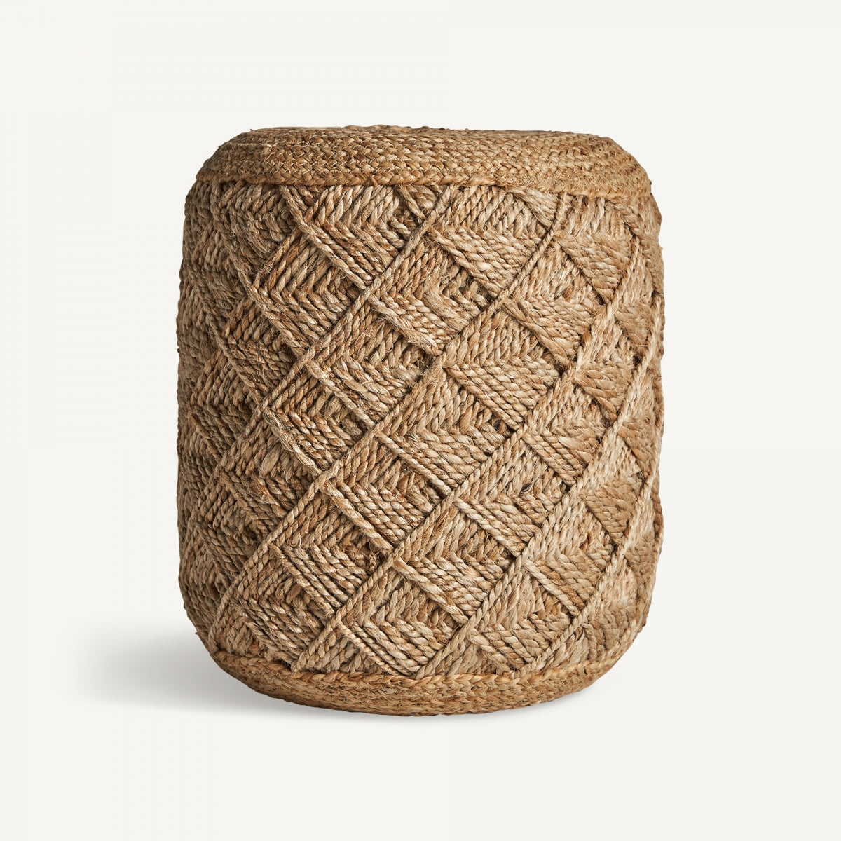 Pouf rond en jute marron