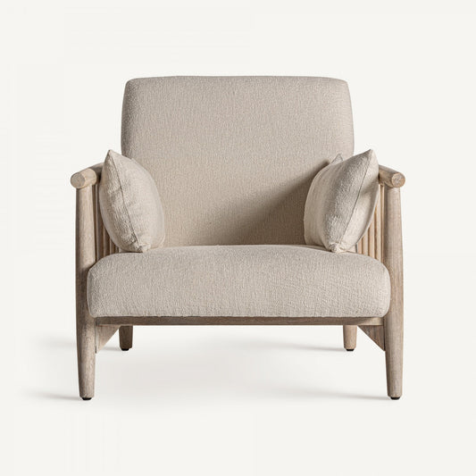 Fauteuil en tissu blanc cassé