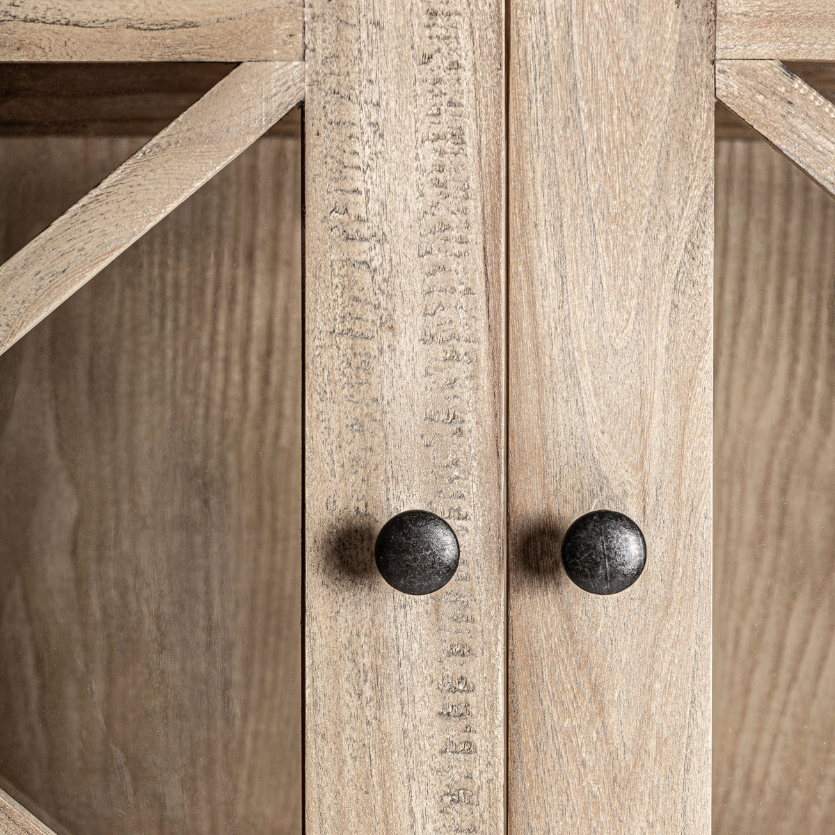 Vitrine en bois d'orme marron