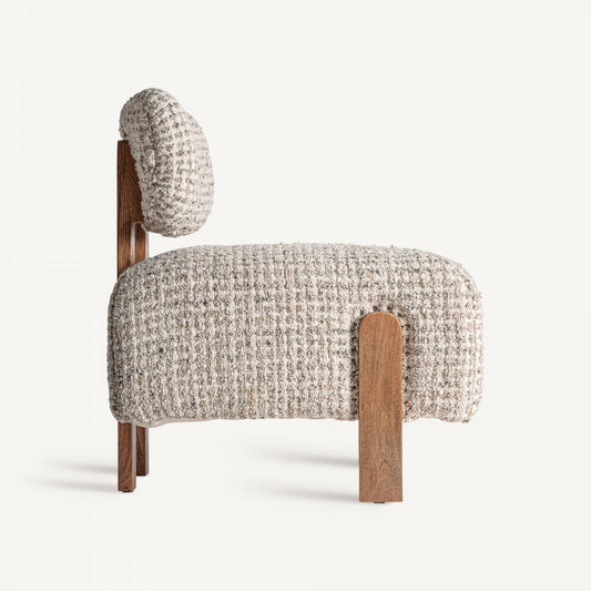Fauteuil d'appoint en laine beige