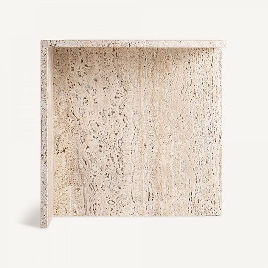 Table d'appoint en travertin beige