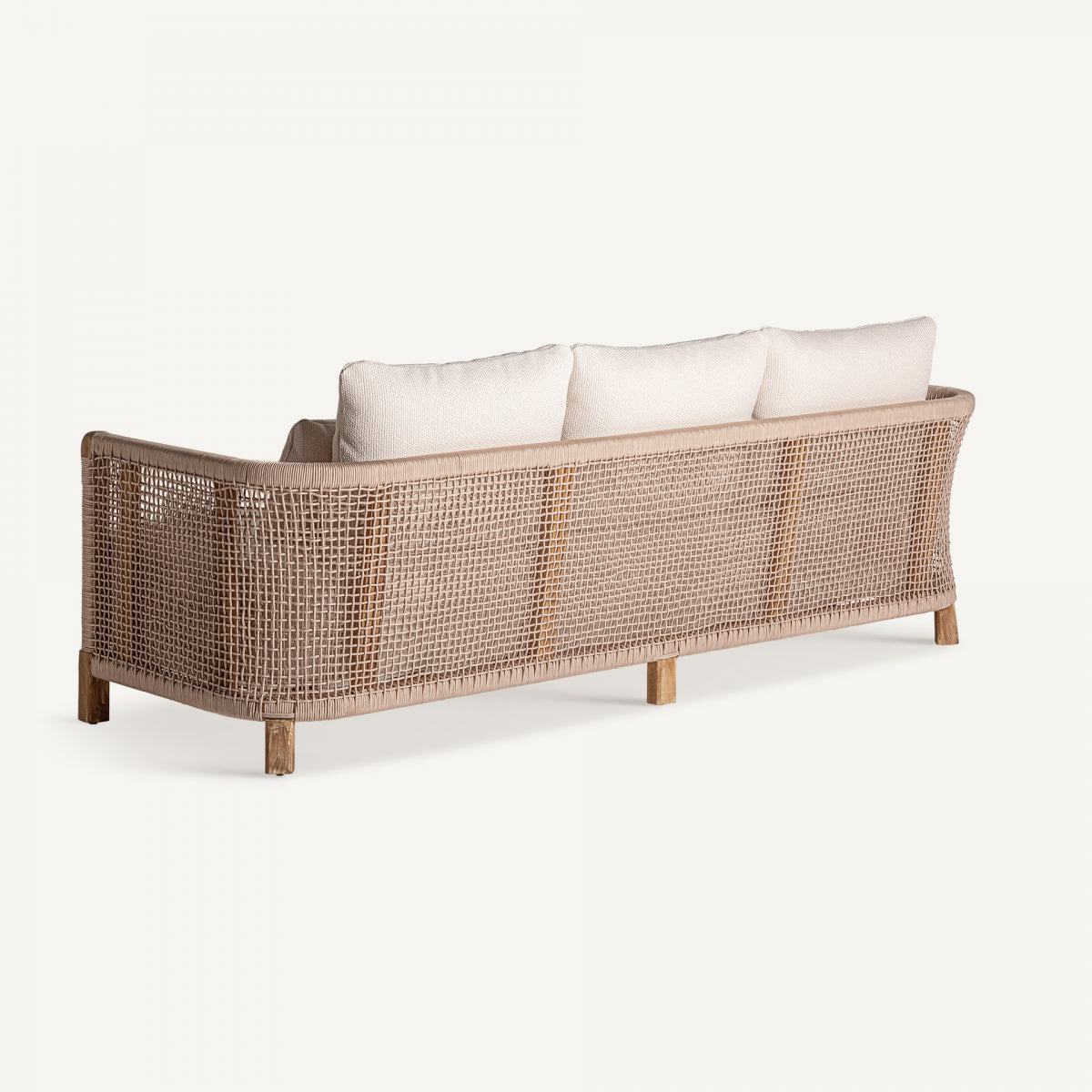 Canapé d'extérieur 3 places en tissu beige