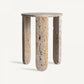 Table d'appoint en travertin beige