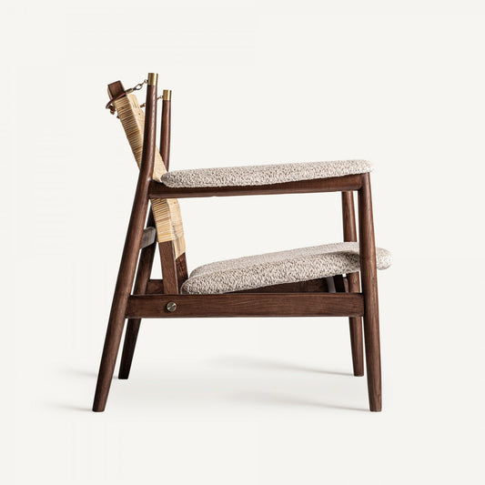 Fauteuil d'appoint en rotin bouclé crème