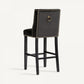 Chaise de bar capitonnée en velours noir