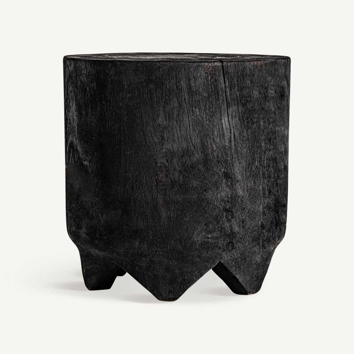 Table d'appoint en bois de suar brûlé