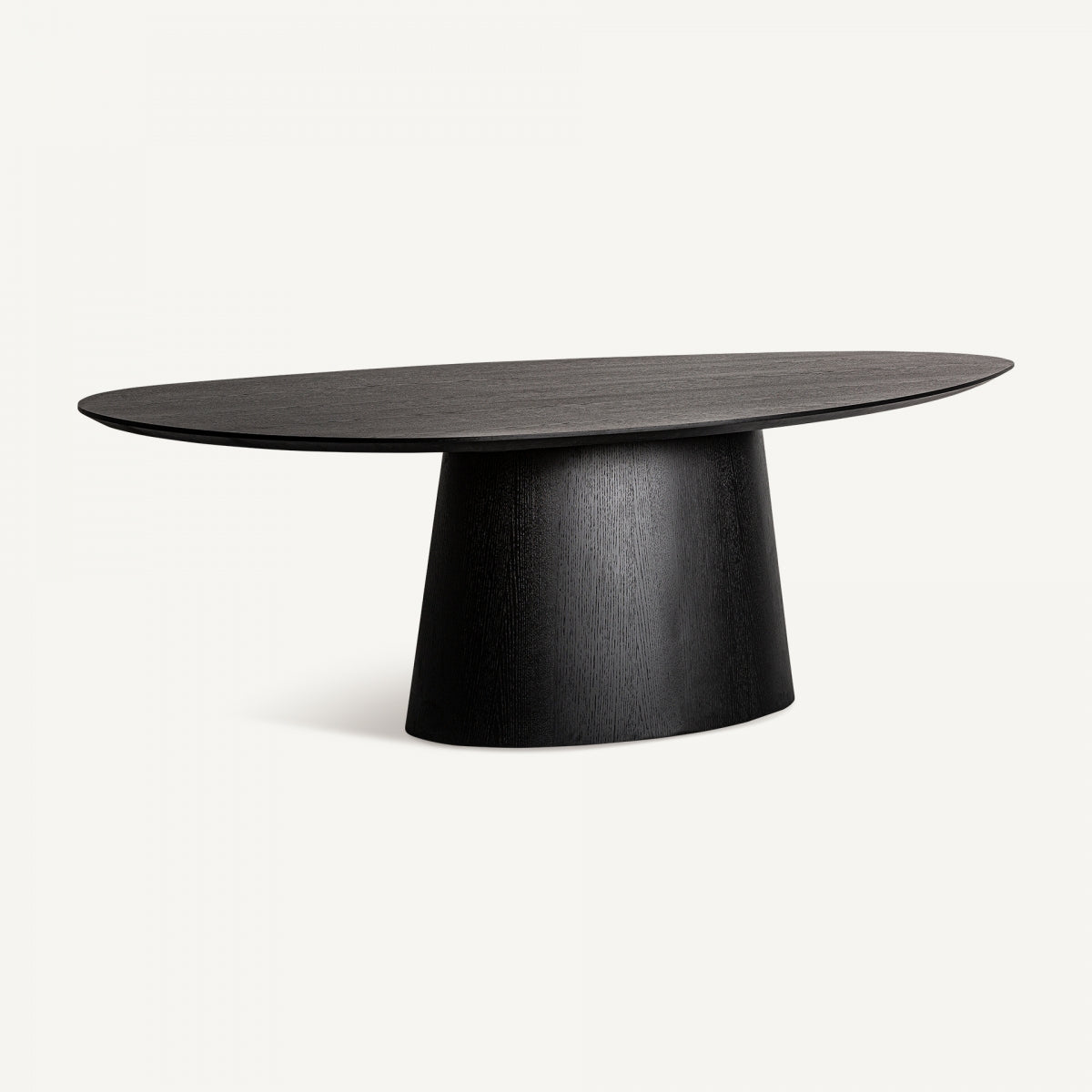 Table de salle à manger ovale en chêne noir