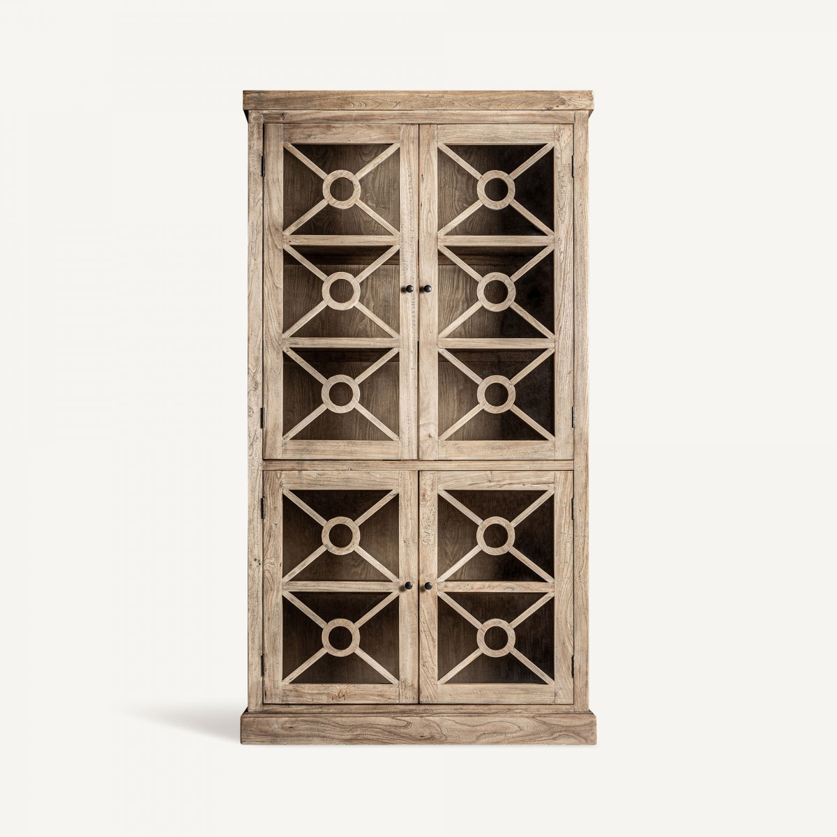 Vitrine en bois d'orme marron