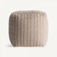 Pouf beige en tissu recyclé