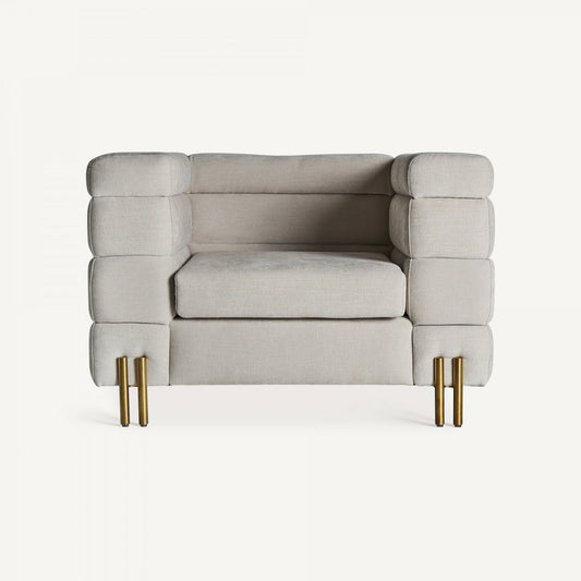 Fauteuil en tissu gris clair
