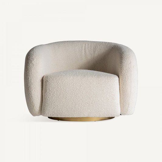 Fauteuil pivotant bouclé crème