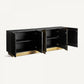Buffet en bois de manguier noir et laiton